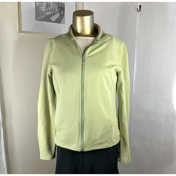 EDDIE BAUER Women's Collared Zip Up Green Activewear Outdoor Jacket Small Cotton - Picture 1 of 10